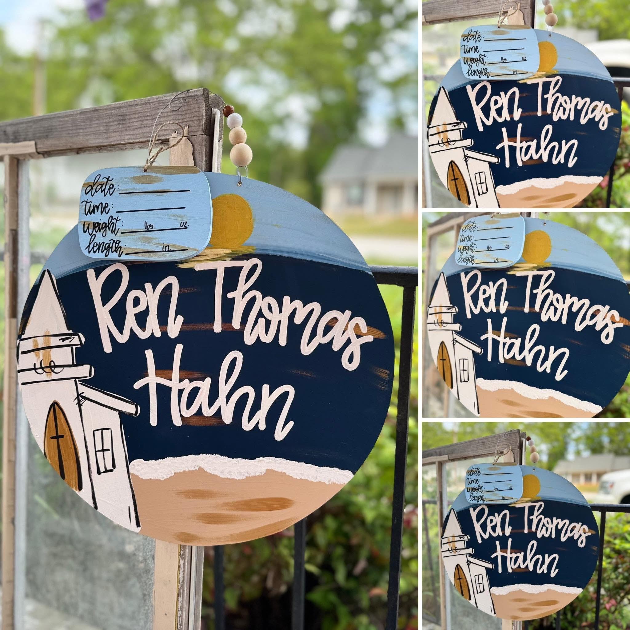 Birth Announcement door hanger