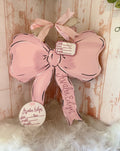 Bow Birth Announcement door hanger
