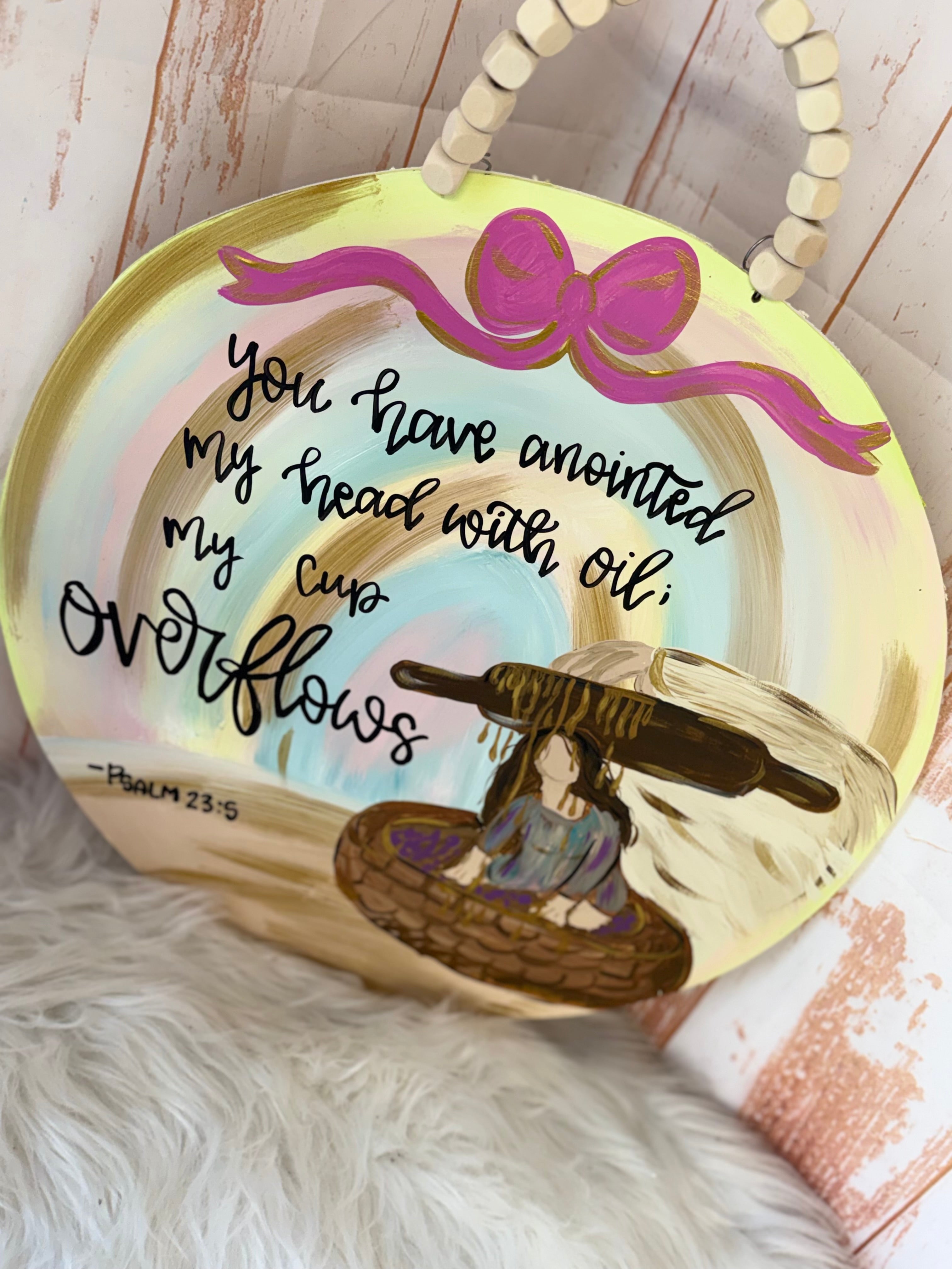 My cup overflows-Door hanger