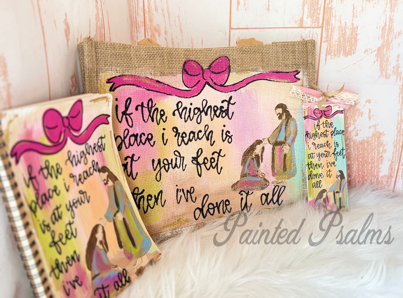 If the highest place I reach is at your feet-Bible bag bundle